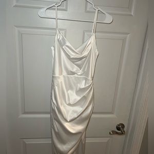 White Cowl neck dress